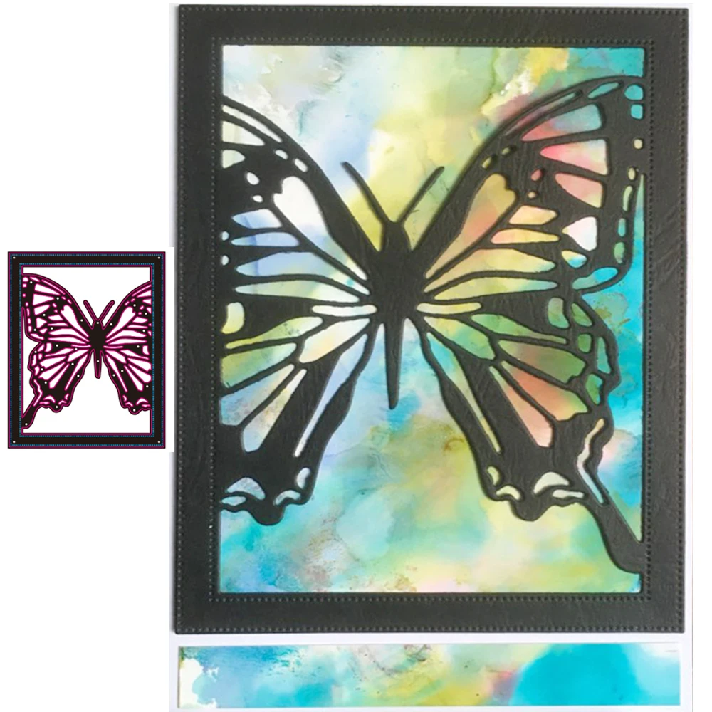 

New Butterfly background frame metal cutting die mould scrapbook decoration embossed photo album decoration card making DIY