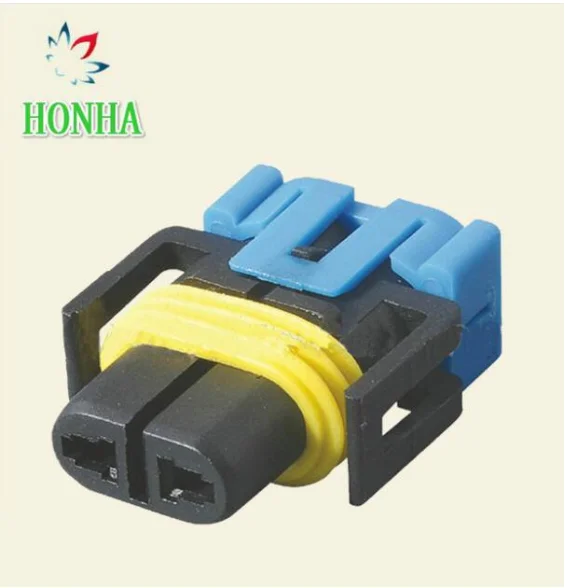 

freeshipping 100pcs 2pin Car Female HID Headlight Bulb Socket Connectors+pins+rubber for H8 H9 H11 Lights