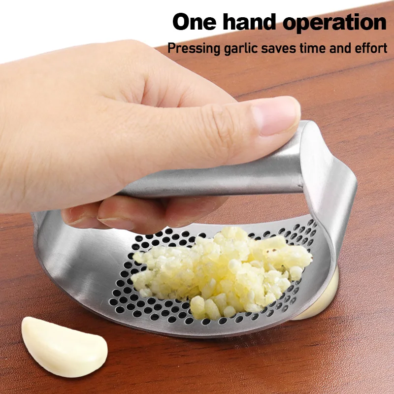 Manual Garlic Press Curved Garlic Cutter Slicer Chopper 304 Stainless Steel Garlic Press Kitchen Tool Tool