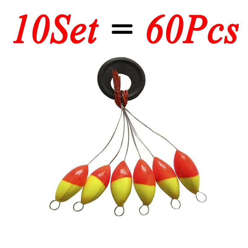 10set=60pcs Seven-star Oval Fishing Float Space Beans Fix Stopper Floater Bobber Fishing Tool