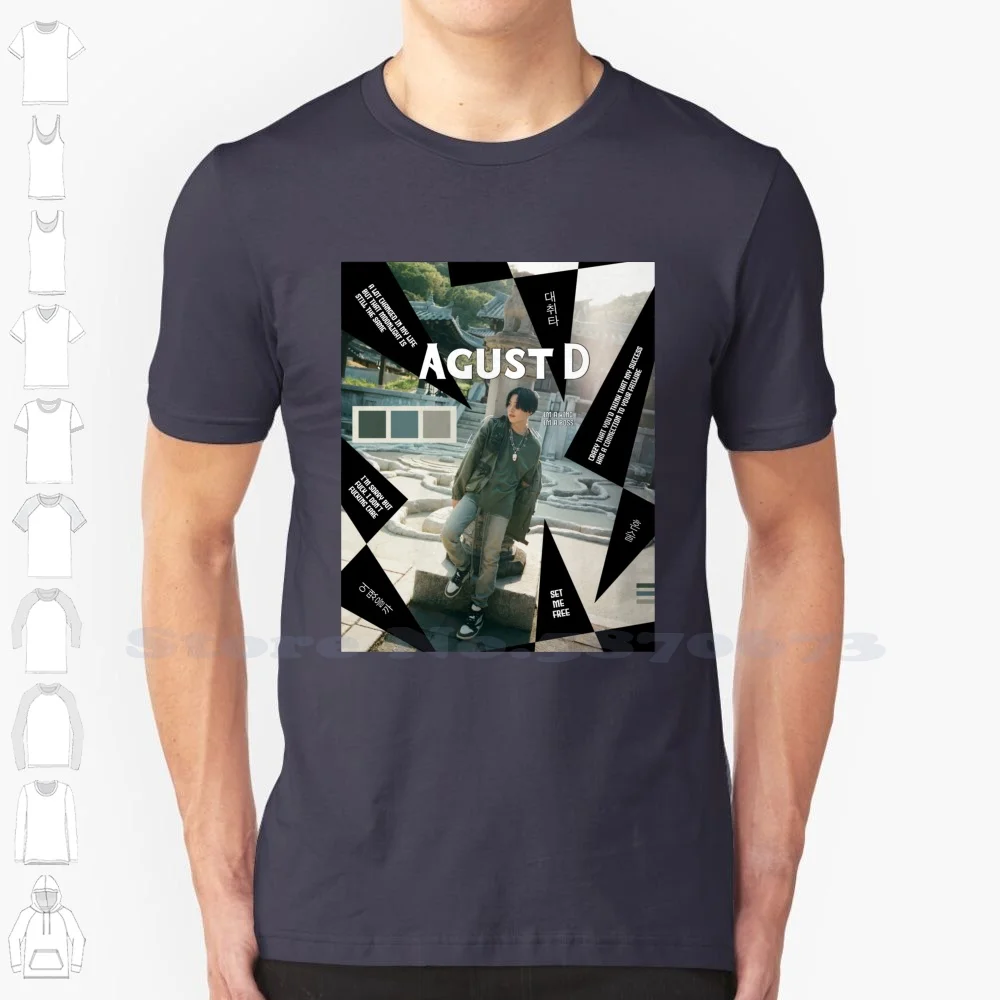 Agust D-2 Song And Lyrics Design 100% Cotton T-Shirt Boys Kim Taehyung Park Jimin Suga Min Yoongi Jeon Jungkook Rm Kim Namjoon