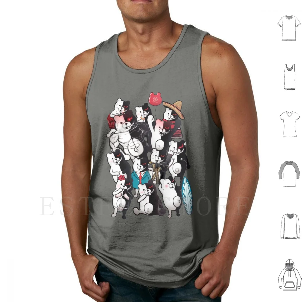 Monokuma Portrait Of Wisdom Tank Tops Vest Cotton Monokuma Danganronpa 2 Trigger Happy Havoc Goodbye Dispair Hope Dangan Ronpa