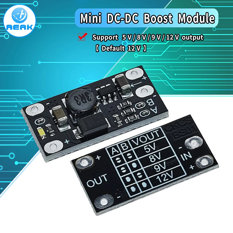 1.5A Multi-function Mini Boost Module Step Up Board 5V 8V 9V 12V LED Indicator Diy Voltage Module 3.7V lithium battery boost