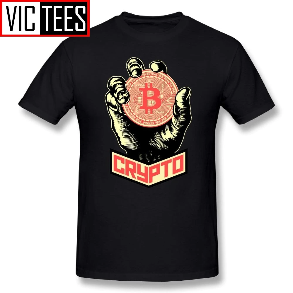 Men's Bitcoin Crypto Cryptocurrency T Shirts 100% Cotton Big Size T-Shirt Men Tees Plus Size