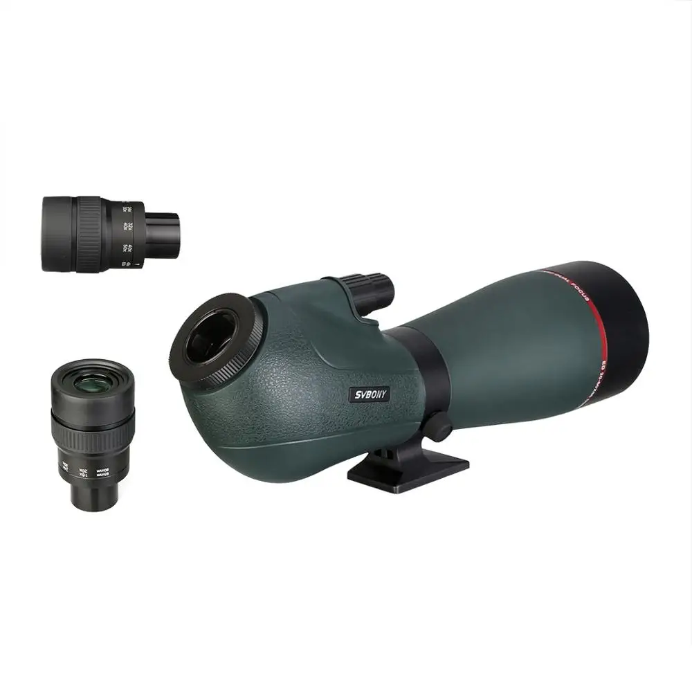 Telescopio SVBONY SV406P ED para observación de aves, 20-60x80, doble enfoque, IPX7, resistente al agua, para tiro con arco y cámara SV205