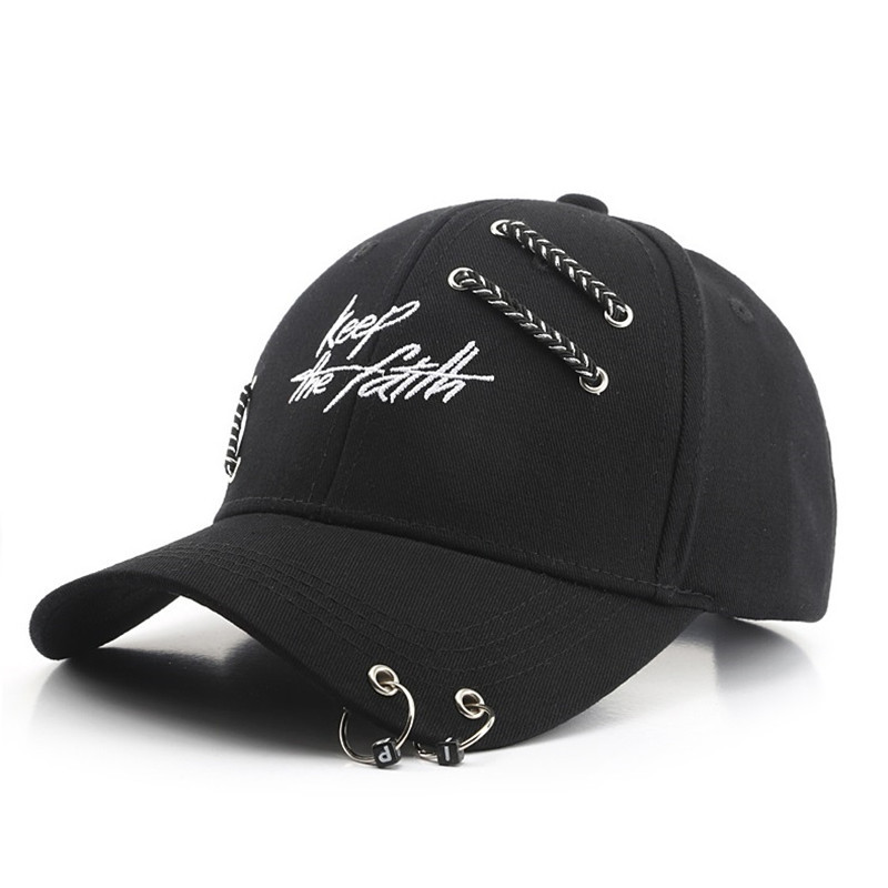  Outdoor men Women punk hip hop baseball cap New Korea stylish dad hat Chain Ring snapback hats Sport hat 