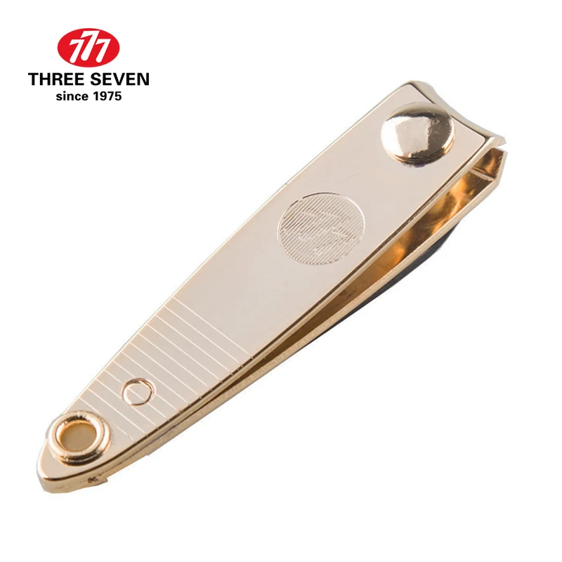 THREE SEVEN 1Pc 14K Gilding Nail Clippers Fingernail Cutters Curved Blade Scissors Manicure Nail Tools Trimmers with Nail Files