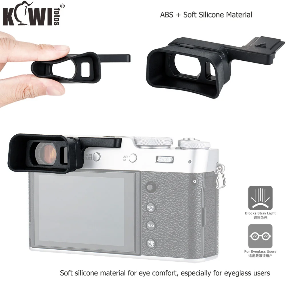 

Kiwi Soft Silicon Long Camera Eyecup Viewfinder for Fuji Fujifilm X100V Eye Cup Eyepiece Eyeshade