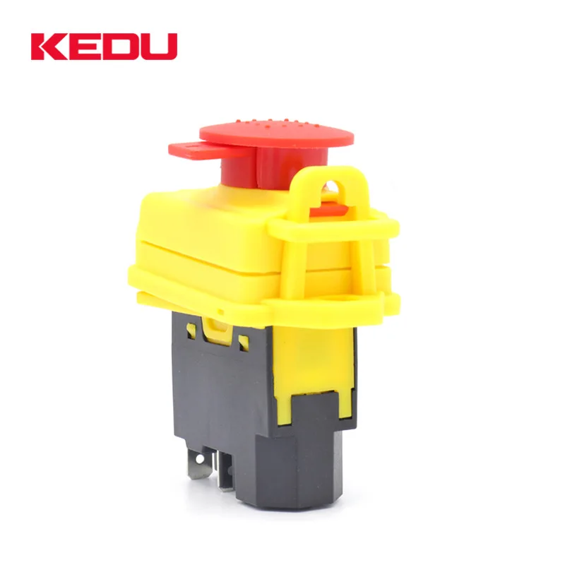 KEDU Waterproof Electromagnetic Pushbutton Switches KJD17B 120V / 220V 2HP 16A 5-pin Safety Emergency Stop Push Button Switch