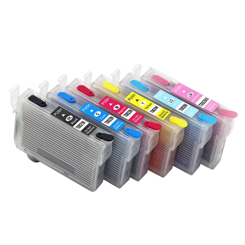 T0821 ink cartridge For Epson Stylus R270 R390 RX590 T50 TX700W TX800W TX720 TX700 TX800 RX610 printers Refillable with Chips