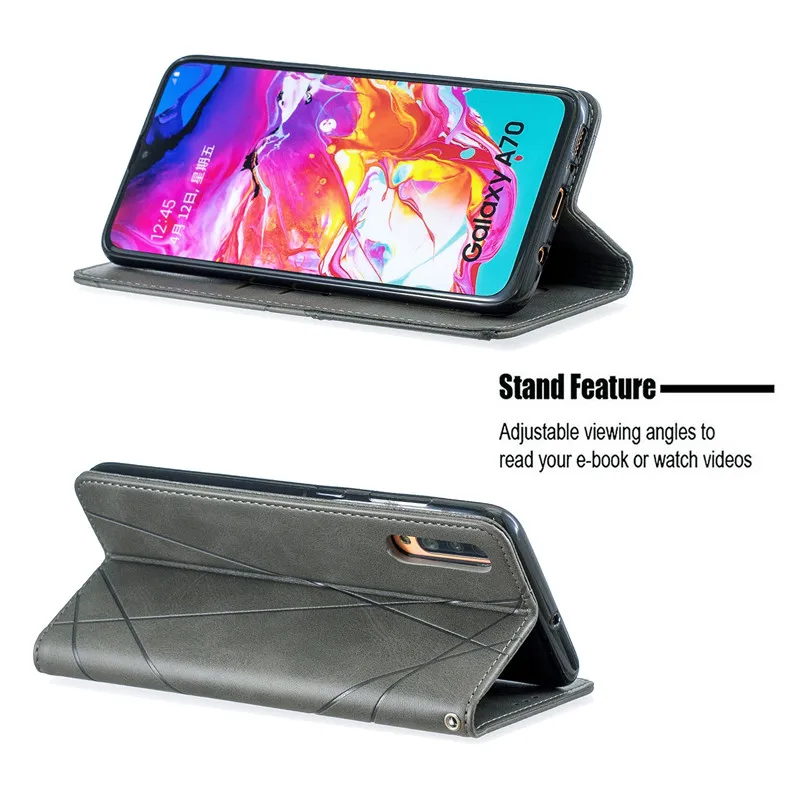 Magnetische Leder Slim Case na Für Samsung Galaxy A50 A51 A21 A70 A40 A30 A20 s A10e A7 2018 2019 flip Stehen Business Telefon Abdeckung