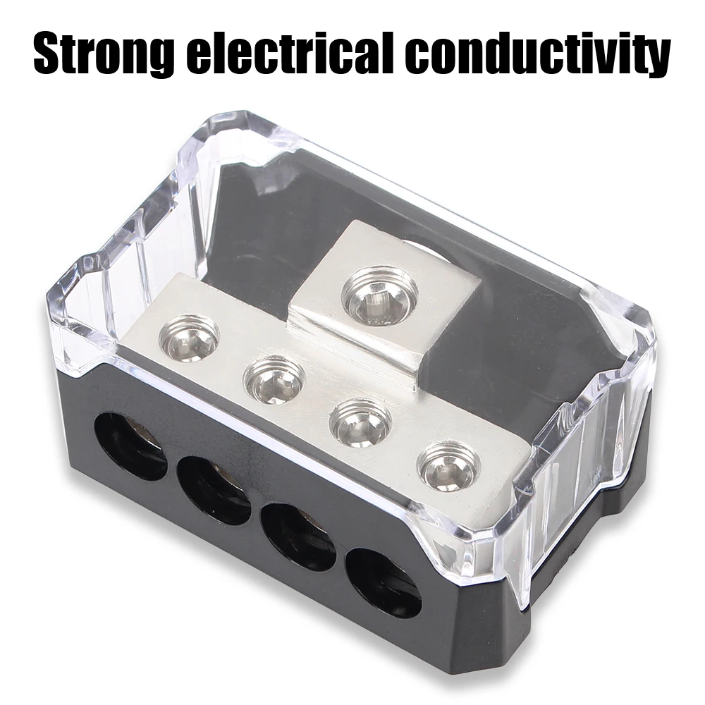 Auto Junction Box for Car Audio Stereo Amplifier 4GA Out Distribution Blocks Multi-functional 4 Way Ground Box