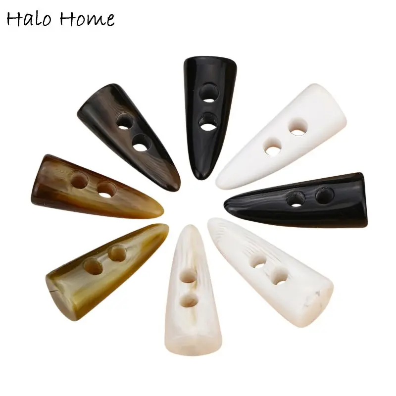 5pcs 2 Hole Resin Horn Buckle Button Sewing Craft DIY Accessory Compatible With Clothing Coat Jacket Blazer Sweater Bag Box