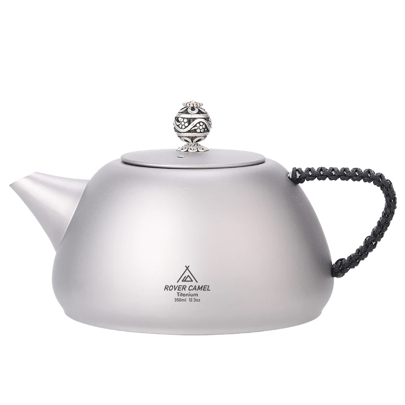 

Rover camel Titanium Tea Kettle with filter for Boiling Water Coffee Pot Tableware Cookware for Outdoor Camping Hiking 350ml