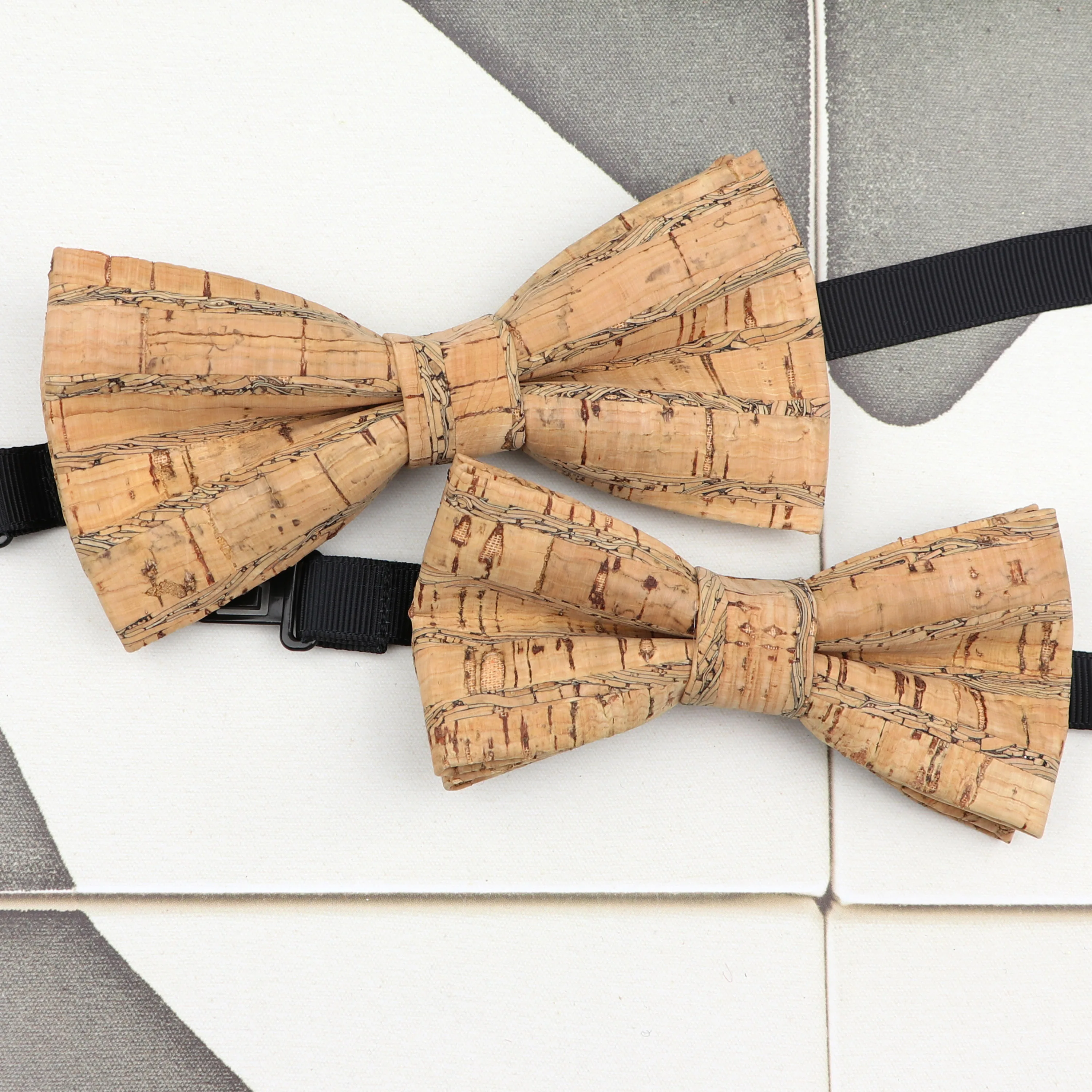 New Fashion Cork Wood Parent-Child Bow Ties Set Novelty Handmade Neckwear Butterfly For Wedding Party Man Gift Accessories Tie