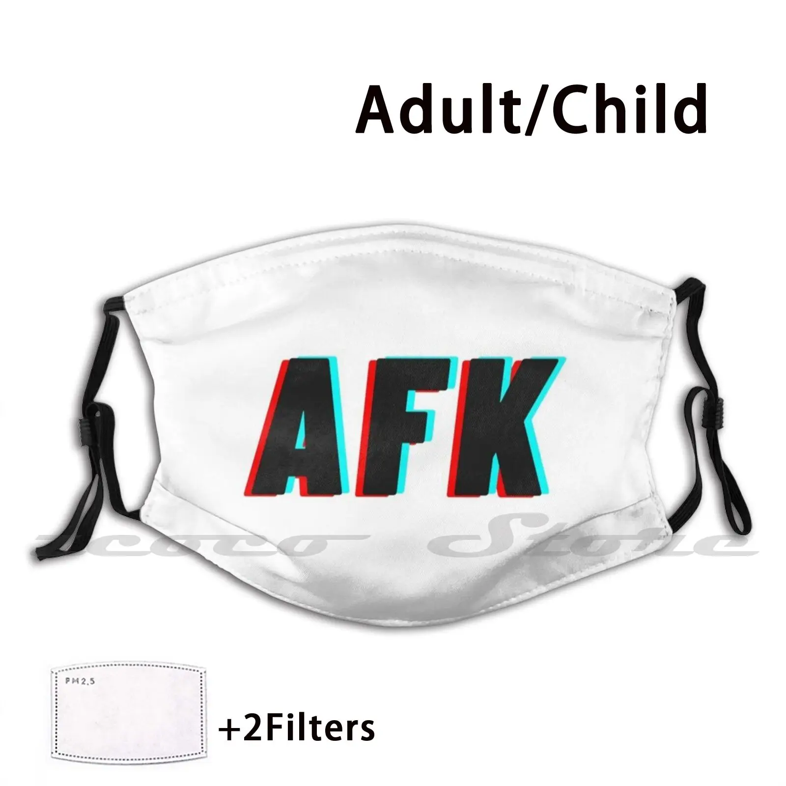 Afk gaming tendência lavável personalizado pm2.5 máscara de filtro afk gaming legends selva adc meados pentakill suporte geek lane