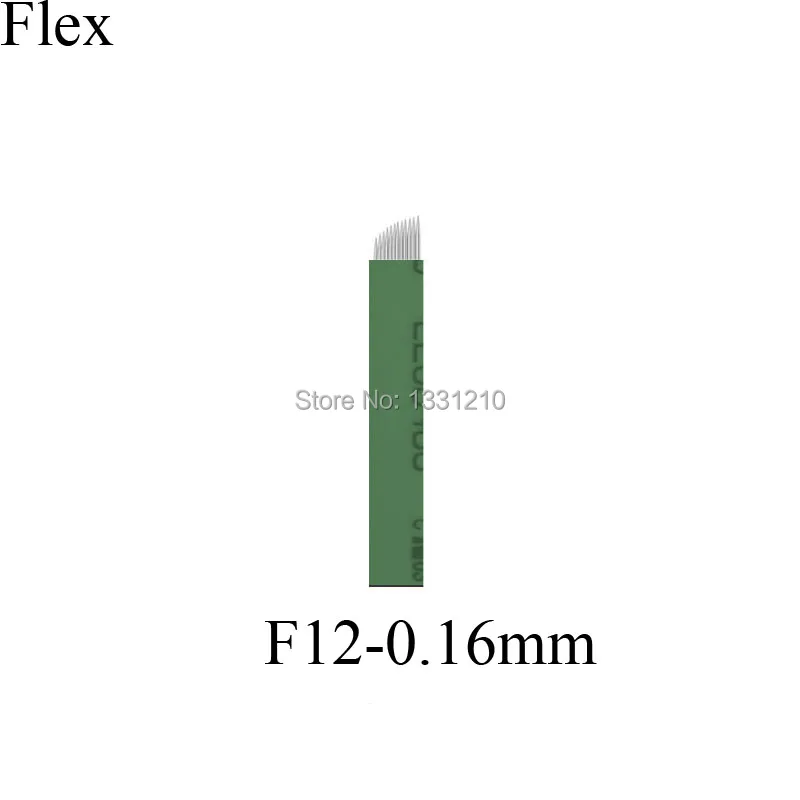 

Lâmina Flex 12 Chanfrada-0,16 мм (Nano) микроблейдинг лезвия зеленые брови иглы татуировки