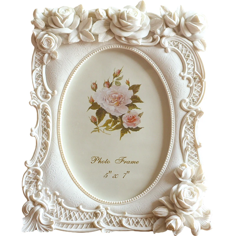 European Style Pasta Resin Photo Frame, Creative Retro Decoration Rose Picture Frame