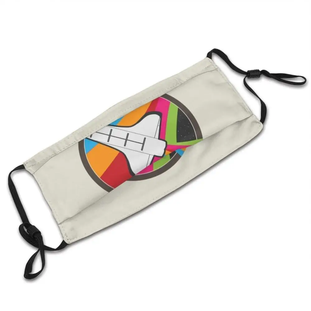 Shuttle Mask Cloth Reusable Print Filter Washable Take Off Takeoff Rocket Ship Colourful Galaxy Stars Ariborne