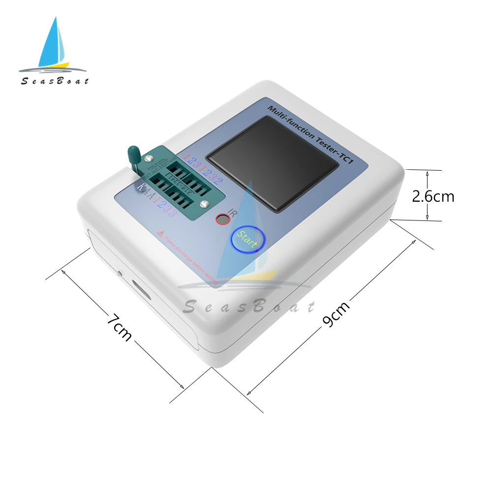 Esposizione variopinta del multimetro del Tester del Transistor di LCR-TC1 della nuova TC-T7-H di per la resistenza del condensatore MOS/PNP/NPN del