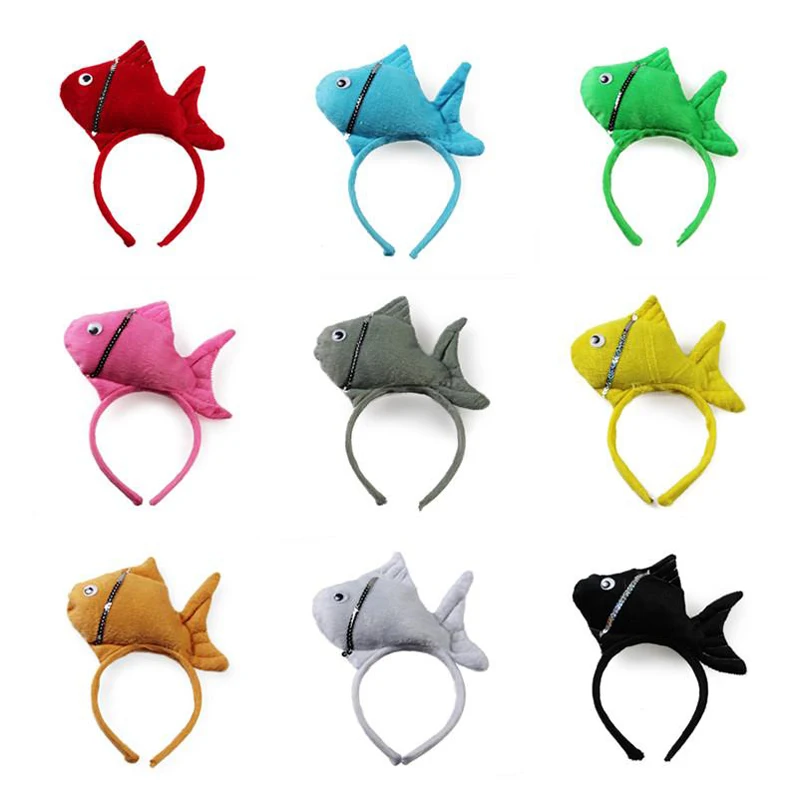 New Goldfish Ocean Sea Fish Headband Kids Adults Boy Girl Cosplay Headwear Halloween Birthday Party Dress Hair Accessories