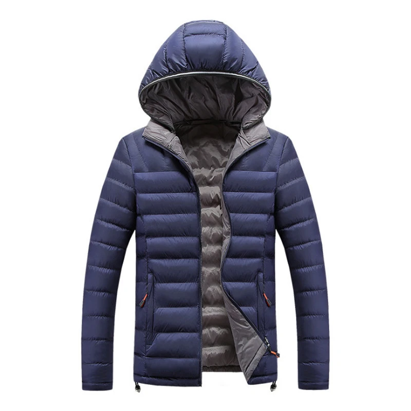 Autumn Winter Men parkas Newest Design Double Sided Wear Cotton Jacket Men Casual Hooded Windproof Short Coat