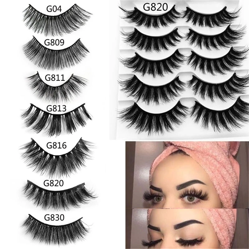 3D Nerz Haar Falsche Wimpern Pack 1/ 5 Pairs Natürliche Lange Starke Wispy Wimpern Verlängerung Wimpern Make-Up Werkzeuge streifen Wimpern