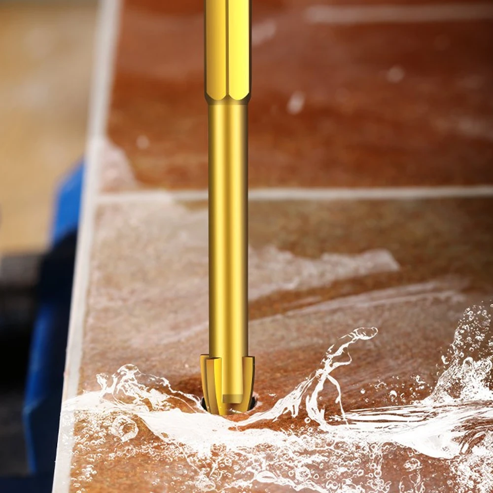 6-12mm punte per piastrelle esagonali a croce professionali di alta qualità trapano a triangolo in lega di vetro per apri fori in cemento ceramico