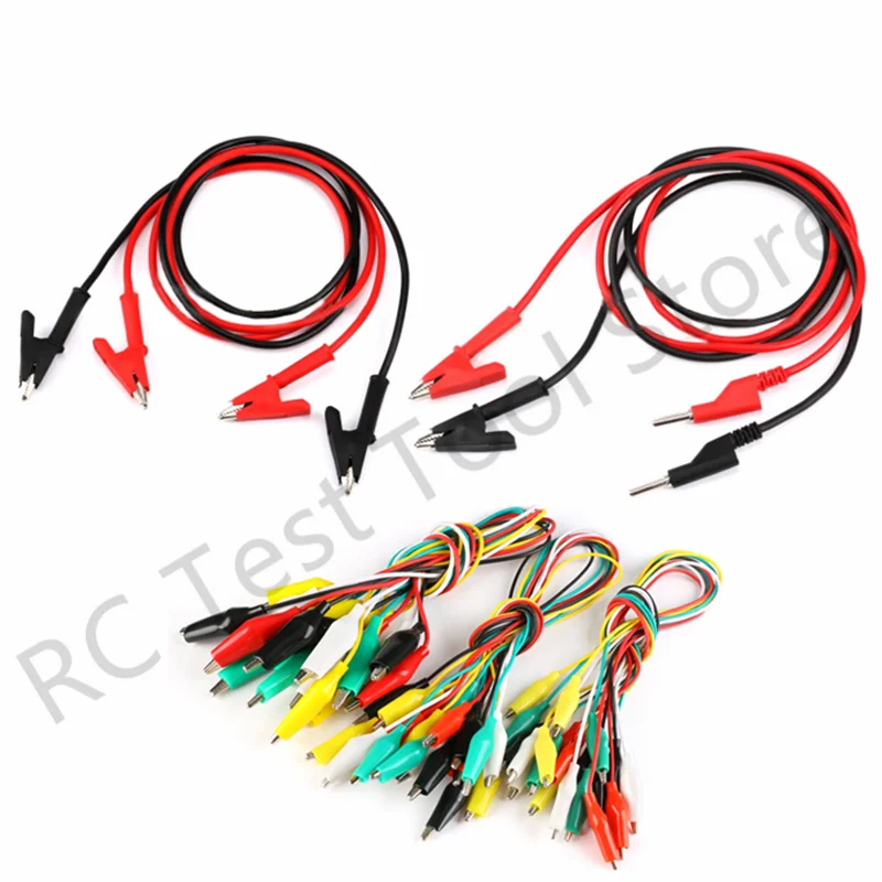 10A Test Leads Line Banana Plugs To Crocodile Clamps Alligator Clips Test Lead Cable Wire For DC Power Supply Multimeter