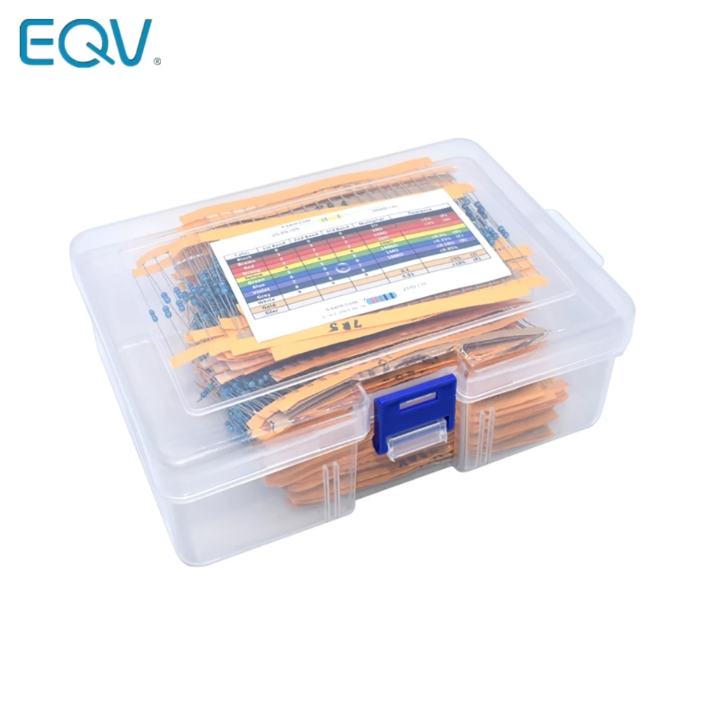 2600pcs/lot 130 Values 1/4W 0.25W 1% Metal Film Resistors Assorted Pack Kit Set Lot Resistors Assortment Kits Fixed resistor