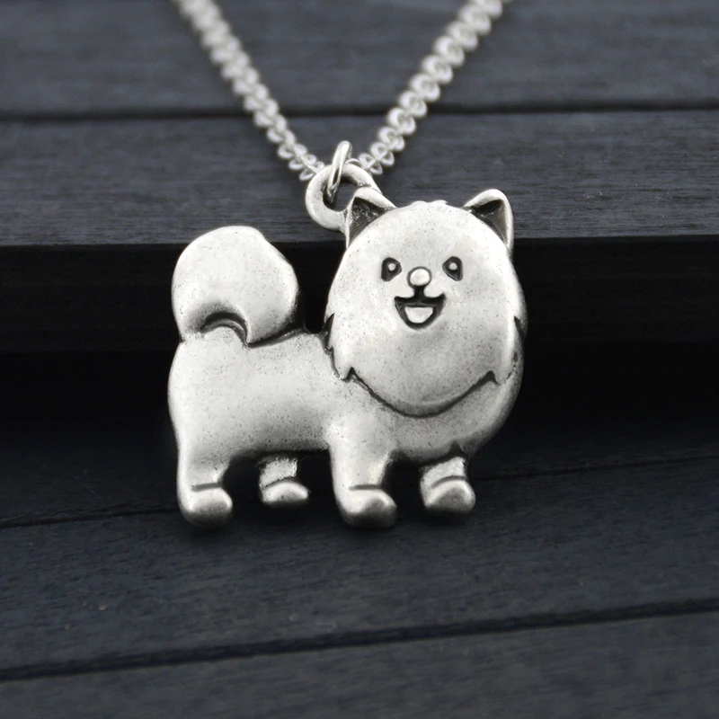 Cute Cartoon Pomeranian & German Spitz Dog Charm Pendant & Necklaces Boho Long Chain Animal Necklaces For Women Fashion Jewelry