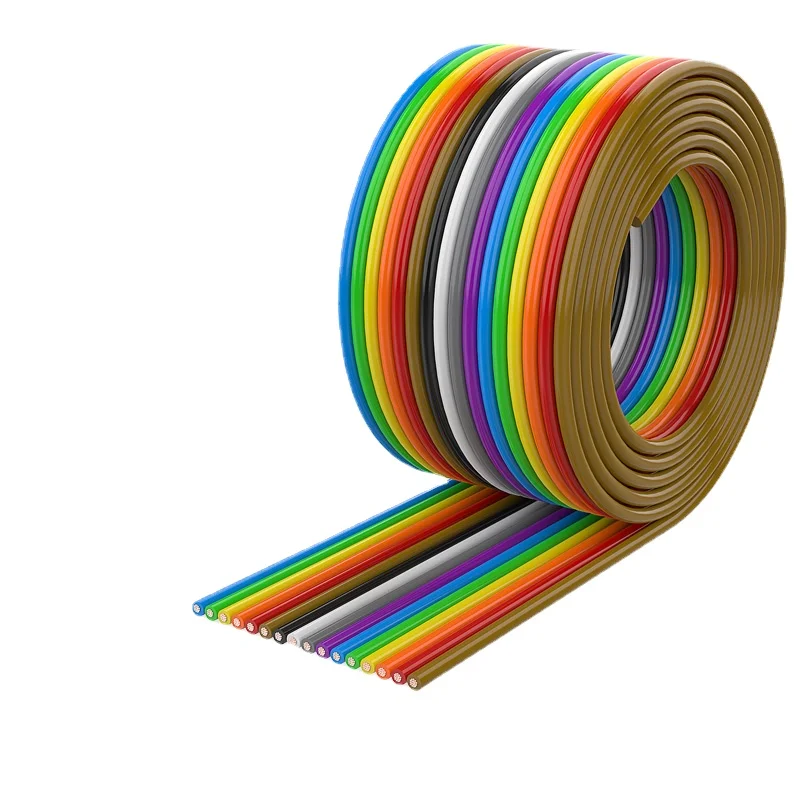 Kabel w kolorze czystej miedzi 10/16/20/26/40/60 PIN Dupont Line Core Color Line Display Płaski drut miedziany Pin 24AWG 28AWG