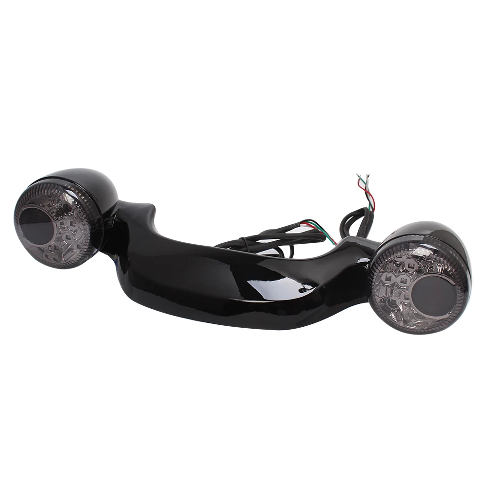 Motorcycle Gloss Black Rear Turn Signal Brake Light Bar Lamp For Harley Touring Street Glide Road King Special FLHX FLTRX 10-21