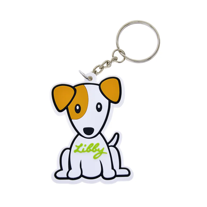 Tierförmiger Schlüsselanhänger aus weichem PVC mit individuellem Logo als Werbegeschenk – Detail 1