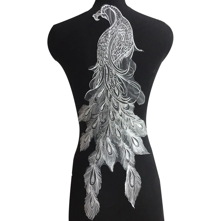 New Oversized Peacock White Lace Flower Stickers For Big-name Wedding Dresses With Exquisite Lace diy Accessories