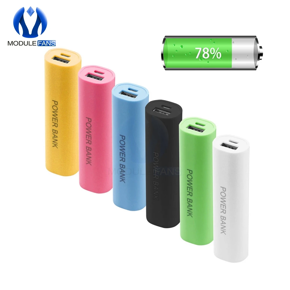 DC 5V 1x18650 USB Mobile Power Bank Battery Charger Case DIY Box for 18650 batteries for cell phone Candy Color