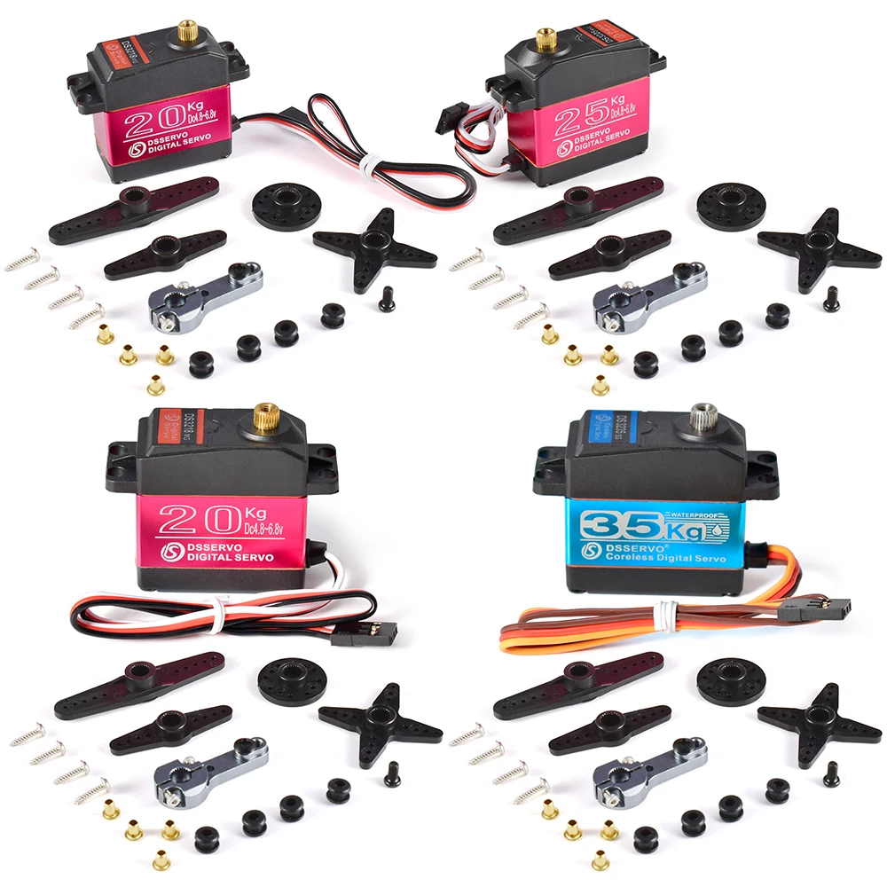 Dsservo Waterdichte Servo DS3218 20Kg DS3225 25Kg DS3235 35Kg 180/270 Graden Metal Gear Digitale Servo Voor 1/8 1/10 1/12 Rc Auto 'S - afbeelding 2