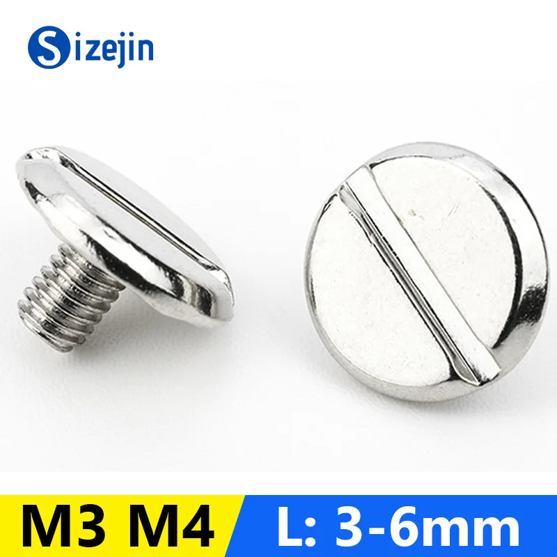 200Pcs 304 Stainless Steel Belt Screws Mother and Daughter Nails Mother Son Rivets Does Not Rust Slotted Screw M3 M4