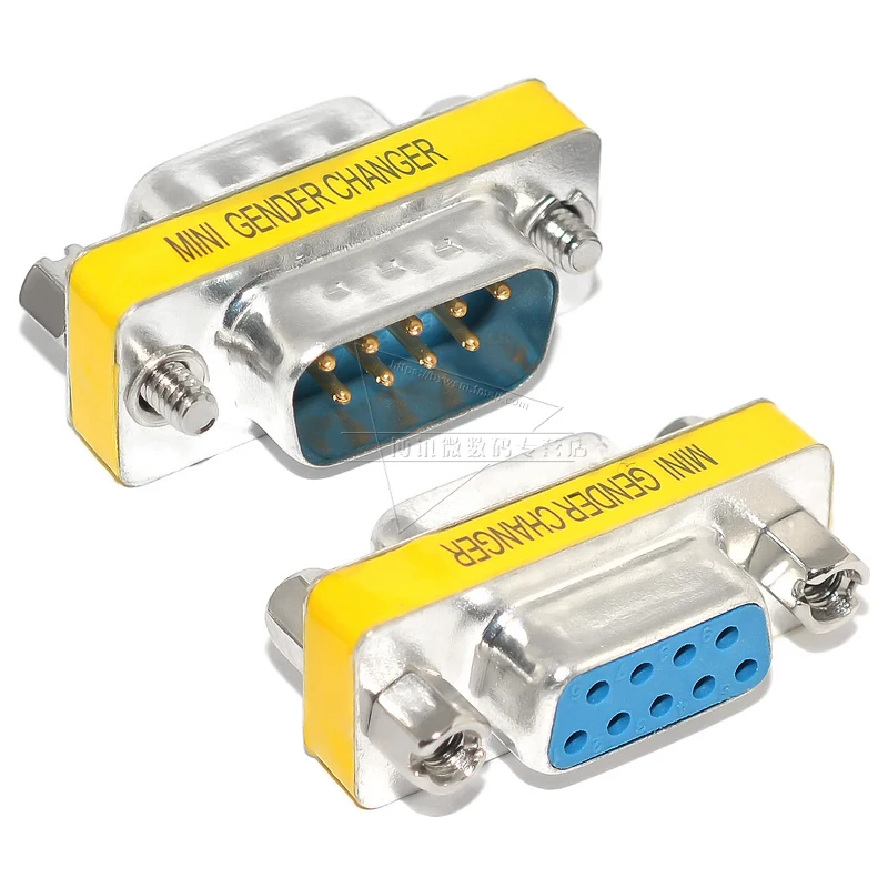 DB9 9Pin Male to Female/Male to Male/Female to Female/ Mini Gender Changer Adapter RS232 Serial plug Com Connector