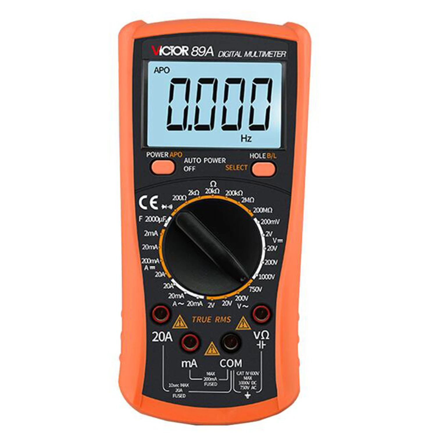 

VICTOR VC89A / VC89B 3 1/2 Digital Multimeter True RMS Multi-Function Electrician Automatic Burn-Proof High Precision Meter.