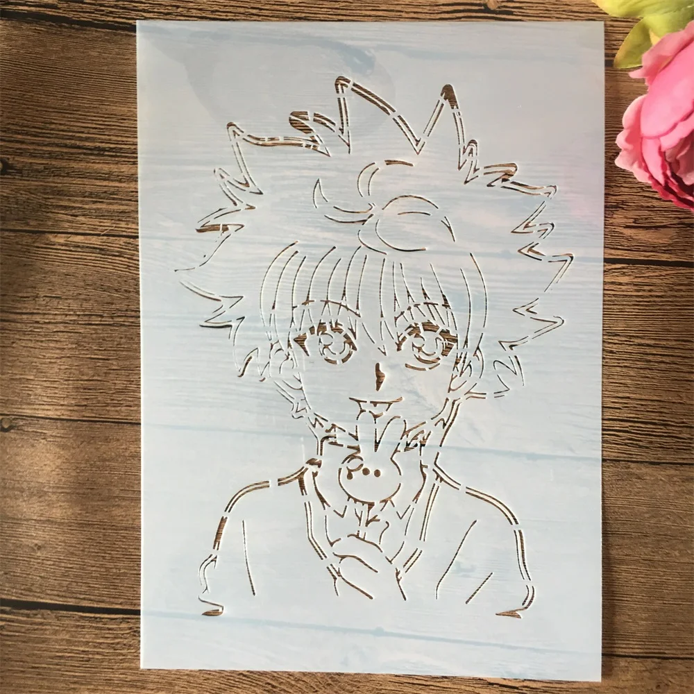 A4 29cm Anime Hunter X Hunter Killua DIY Layering Stencils Painting Scrapbook Coloring Emboss Album Decor Template