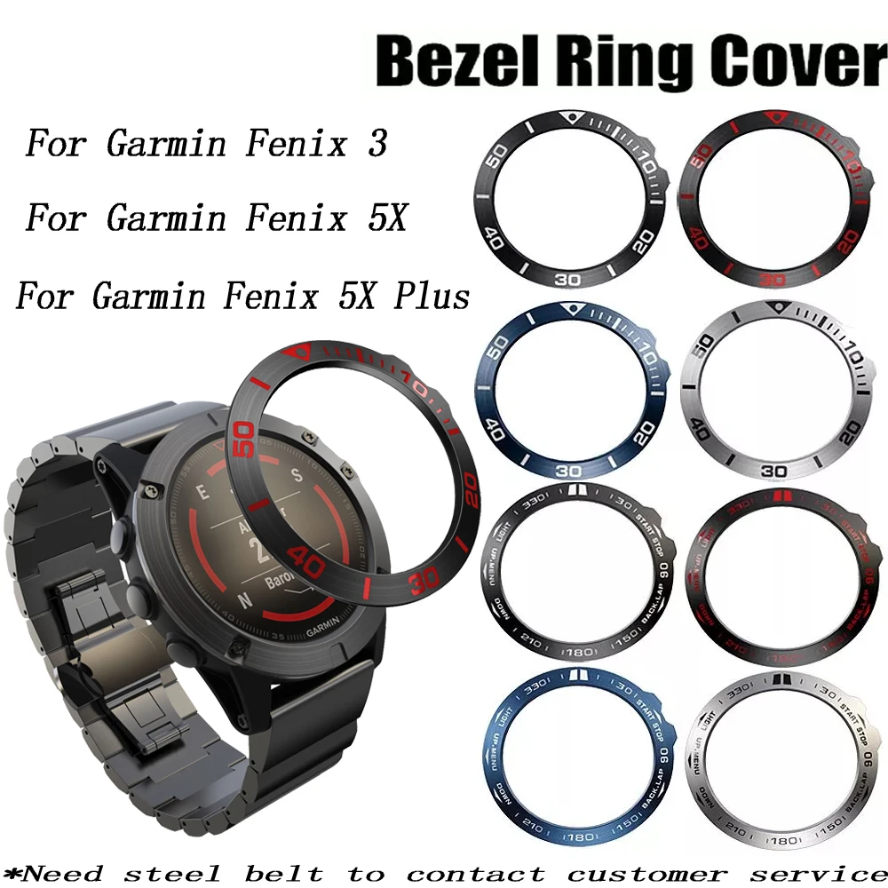 Casing Bingkai Penataan Cincin Bezel Panas untuk Garmin Fenix 5x 5x Plus 3 Jam Tangan Pintar Penutup Baja Tahan Karat Cincin Perlindungan Antigores