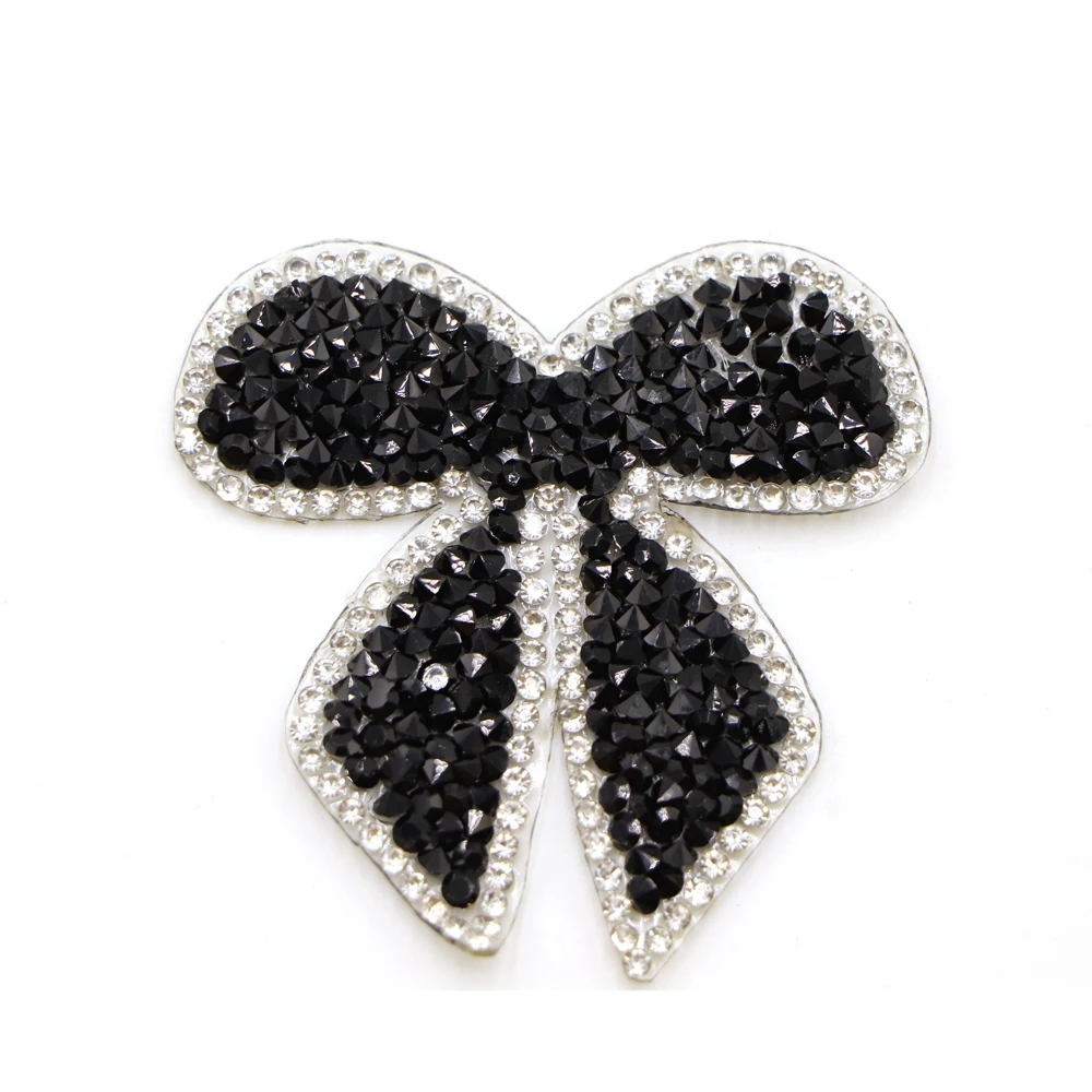 Black Bows Exquisite Rhinestone Stickers Heat Transfers For Clothes DIY  Iron OnEmbroidery Applique For T-shirt Clothing Decor