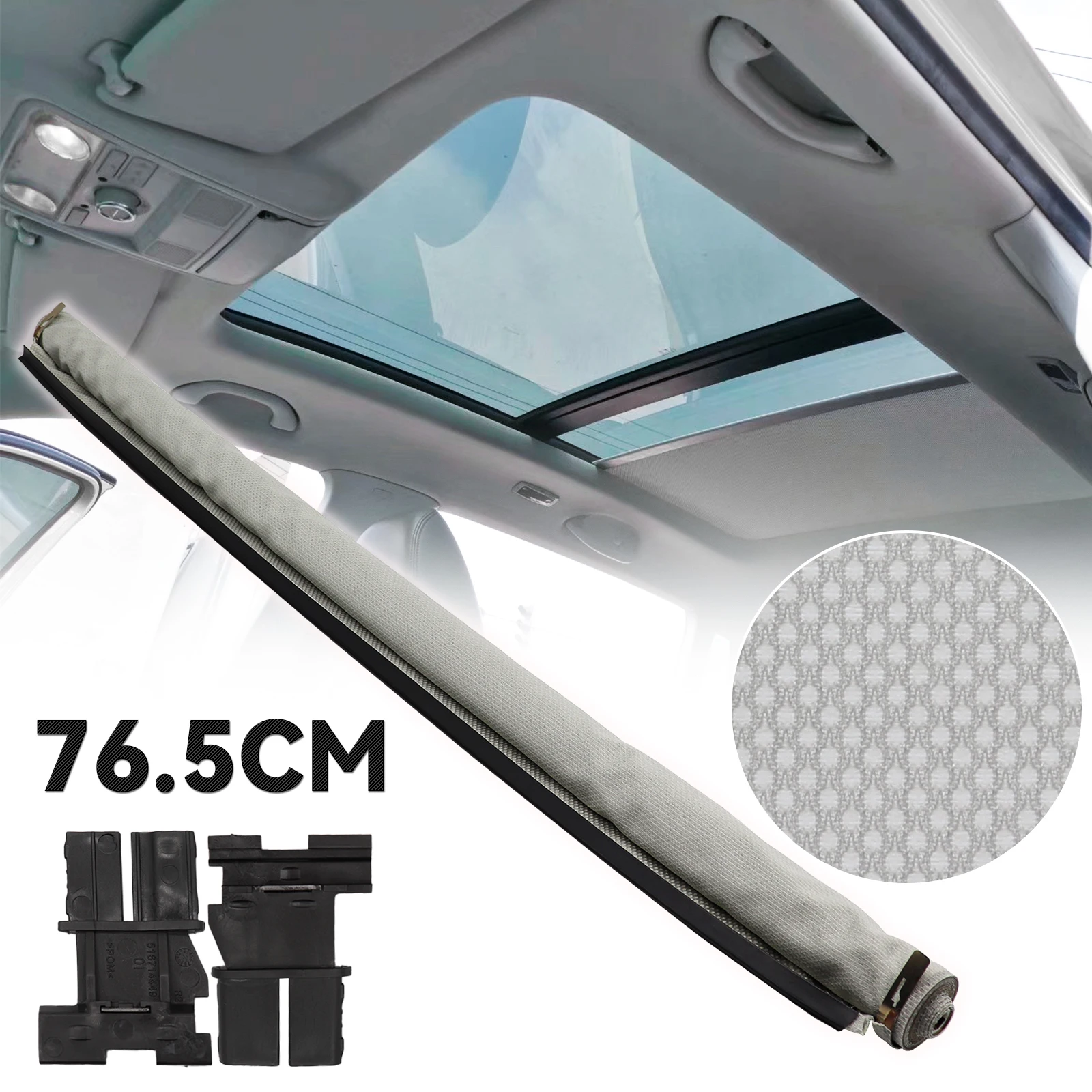 Sunroof Sunshade Skylight shutter Curtain For Seat Leon Alhambra VW Jetta Passat Golf AUDI Q5 Skoda Yeti Superb Corn Gray Clips