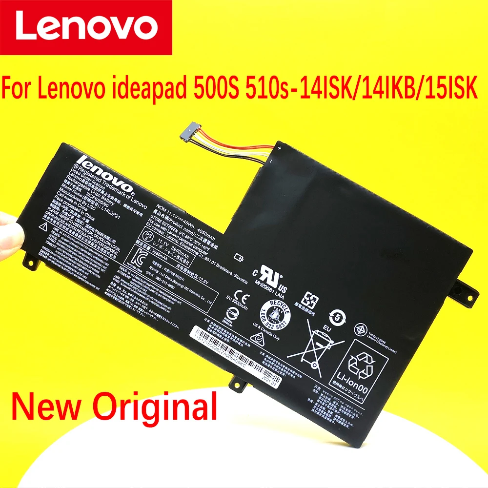 NEW Original laptop Battery For Lenovo ideapad 500S 510s-14ISK/14IKB/15ISK L14M3P21 L14L3P21