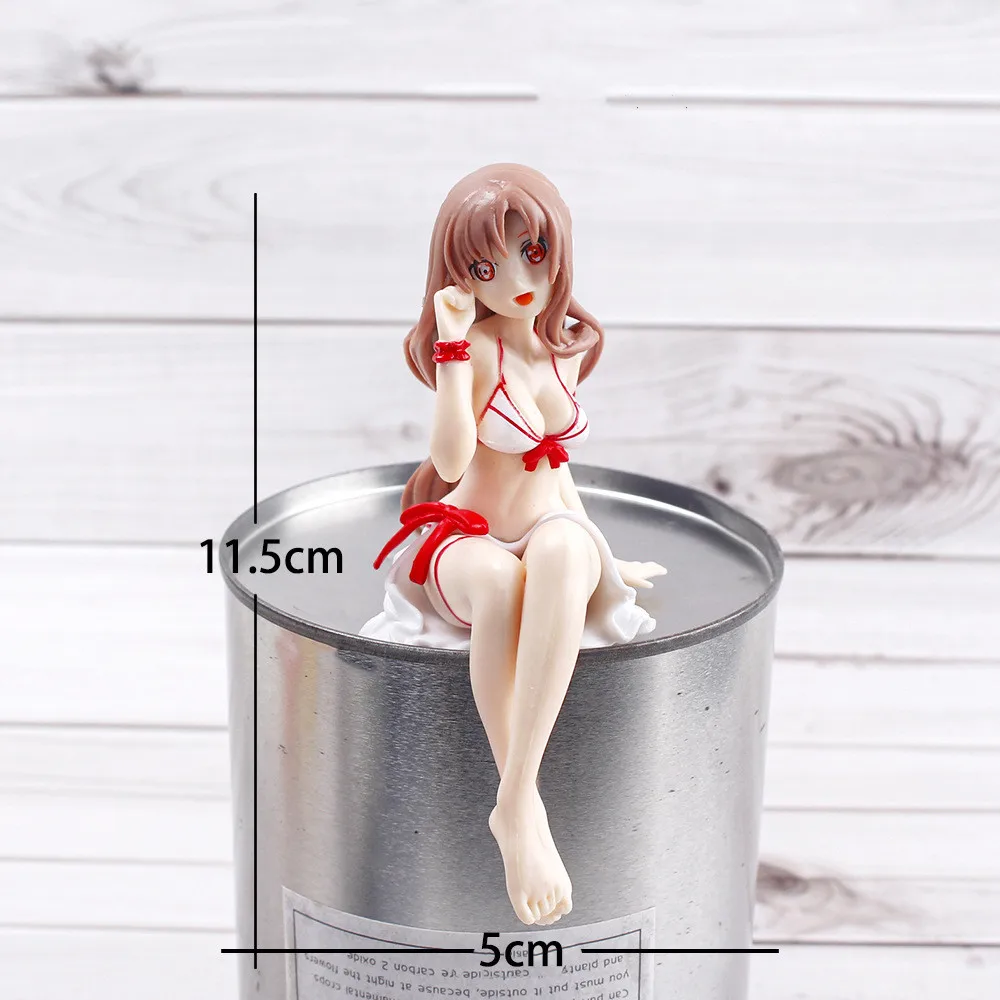 3 styl seksowne Bikini dziewczynka Yuuki Asuna figurka kolekcja Anime urządzenia peryferyjne lalka urocza zabawki modele ozdoby samochodowe