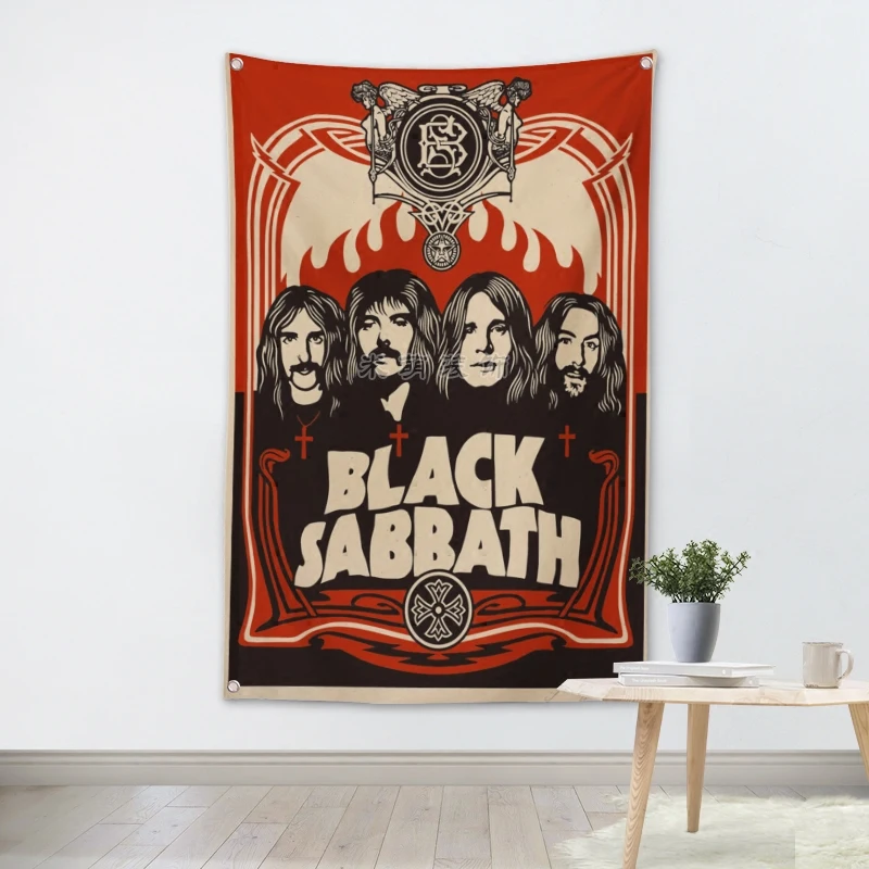 

Tapestry Wall Art Rock Band Poster Banners Hanging Flag Wall Sticker Cafe Restaurant locomotive club Live background Decoration