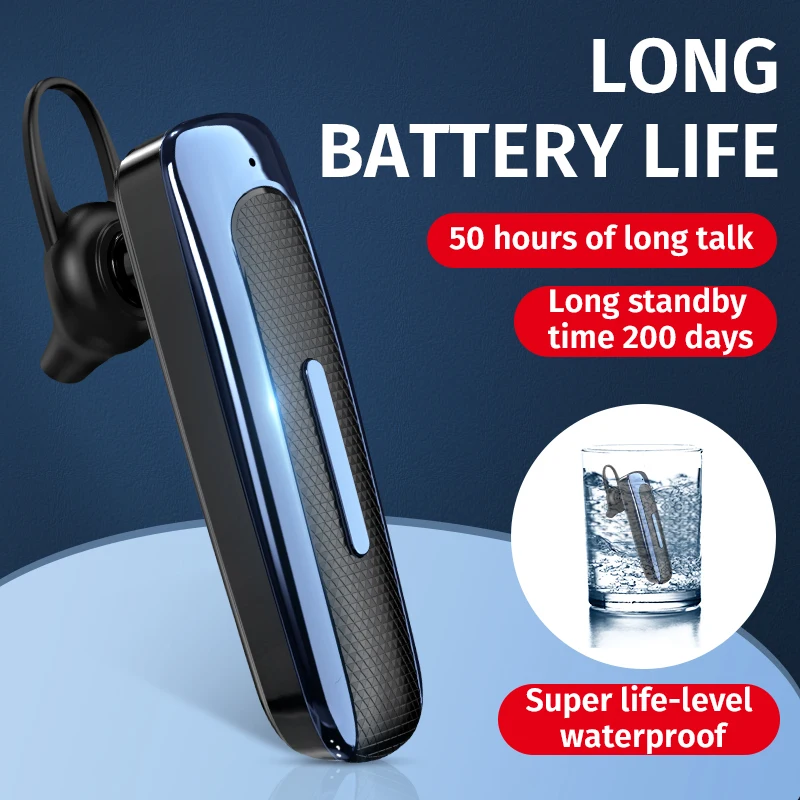 سماعة بلوتوث 5.0 سماعة رأس لاسلكية Hifi ستيريو داخل الأذن سماعة هوك يدوي للقيادة العمل سماعة الأعمال