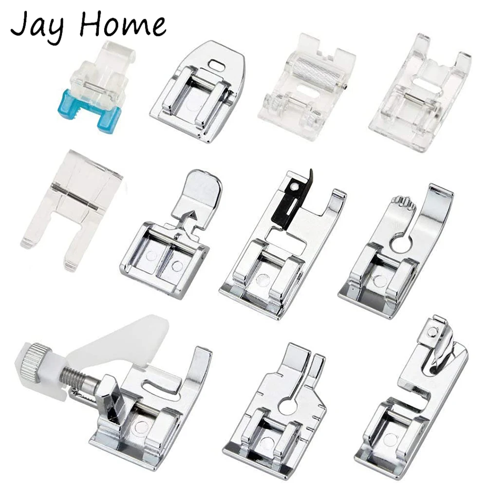 

11Pcs Snap On Sewing Machine Presser Feet Set DIY Embroidery Stitching Sewing Presser Foot for Low Shank Home Sewing Machine