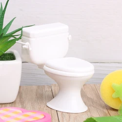 White Mini House Decoration Toys Bathroom Ornament Miniature Toilet Doll Accessories Dollhouse Furniture Display Model